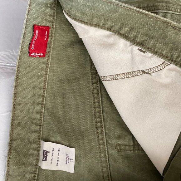 Levi's Surplus Olive Green Maxi Pencil Skirt Women's 18 Grunge Skate Board - Picture 3 of 9